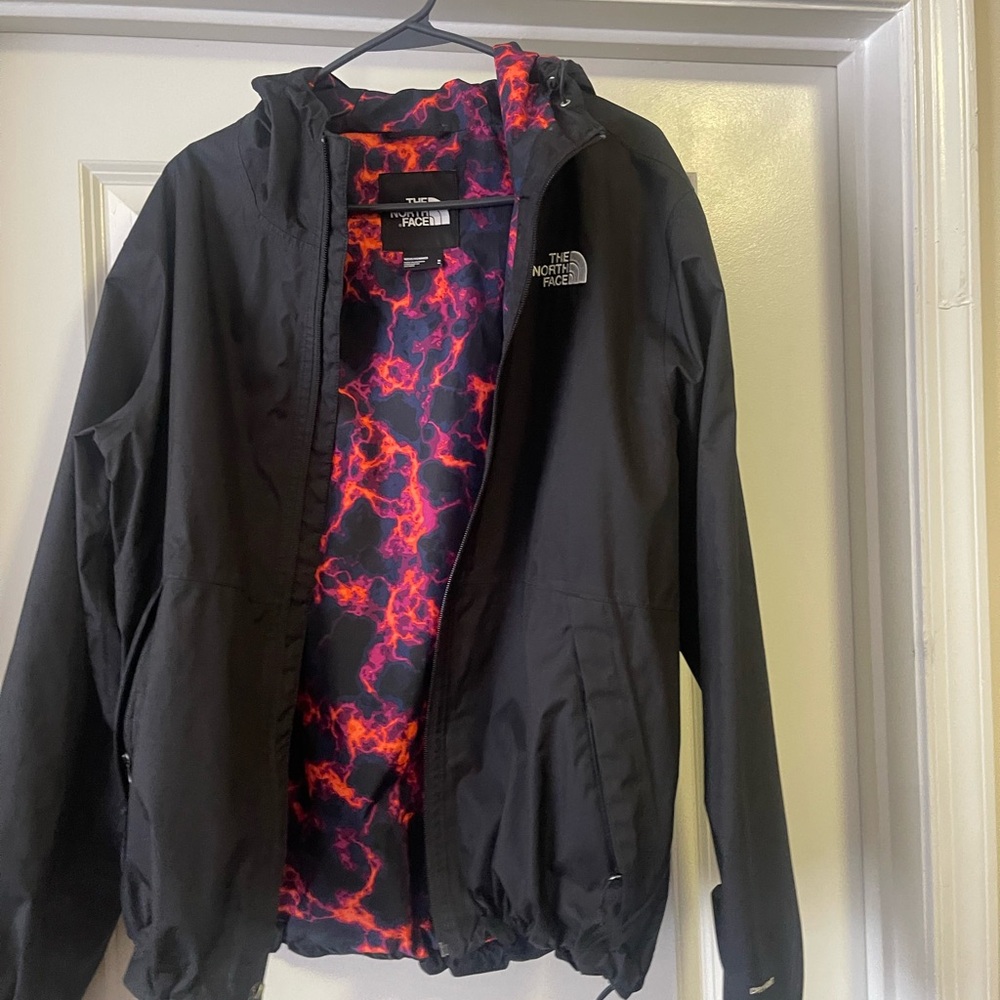 The North Face Black Jacket with Vibrant Lining
